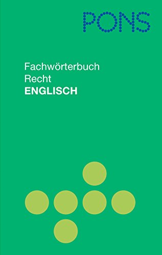 9783125179752: PONS Fachwrterbuch Recht Englisch - Deutsch / Deutsch - Englisch