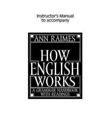How English Works, Instructor's Manual (9783125334236) by Raimes, Ann