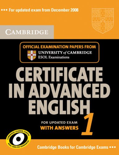 9783125396937: Cambridge Certificate in Advanced English 1: Student's Book with answers