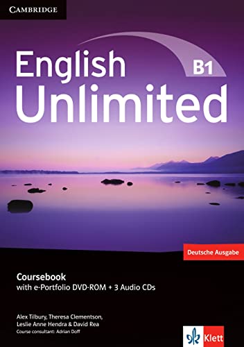 Beispielbild fr English Unlimited B1 - Pre-Intermediate. Coursebook with e-Portfolio DVD-ROM + 3 Audio-CDs zum Verkauf von medimops