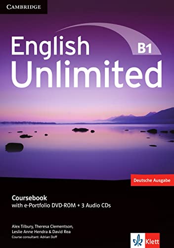 Imagen de archivo de English Unlimited B1 - Pre-Intermediate. Coursebook with e-Portfolio DVD-ROM + 3 Audio-CDs a la venta por medimops