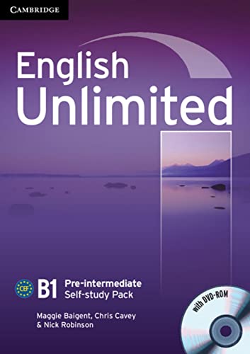 Imagen de archivo de English Unlimited B1 - Pre-Intermediate. Self-study Pack with DVD-ROM a la venta por medimops