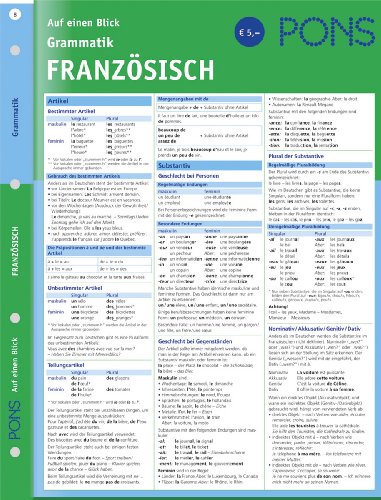 Beispielbild fr PONS Grammatik auf einen Blick. Franzsisch zum Verkauf von medimops