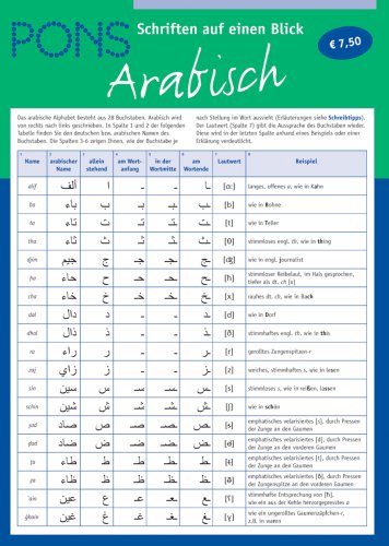 PONS Schriften auf einen Blick - Arabisch. [von Abdirashid Adan Mohamud] - Mohamud, Abdirashid