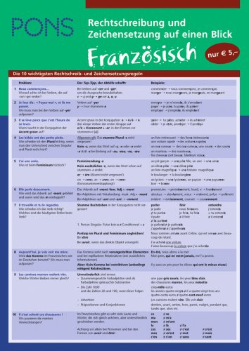 Beispielbild fr PONS Rechtschreibung und Zeichensetzung auf einen Blick Franzsisch zum Verkauf von medimops
