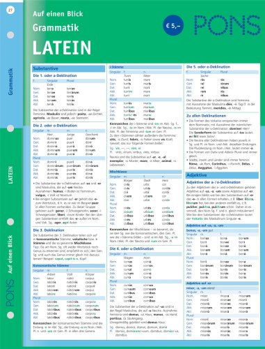 Beispielbild fr PONS Grammatik auf einen Blick. Latein zum Verkauf von medimops