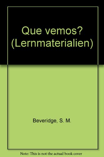 9783125615007: Que vemos? - Beveridge, S. M.