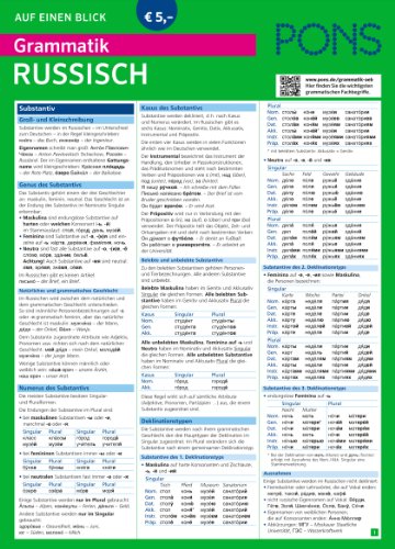 Beispielbild fr PONS Grammatik auf einen Blick Russisch zum Verkauf von medimops