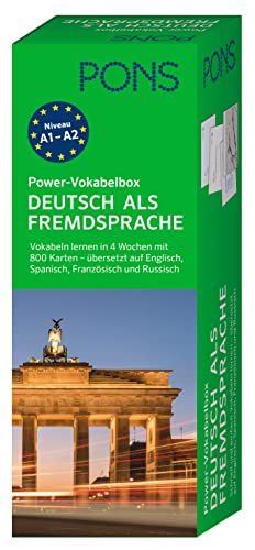9783125624764: PONS Power-Vokabelbox Deutsch als Fremdsprache: Vokabeln lernen in 4 Wochen mit 800 Karten bersetzt auf Englisch, Spanisch, Franzsisch und Russisch
