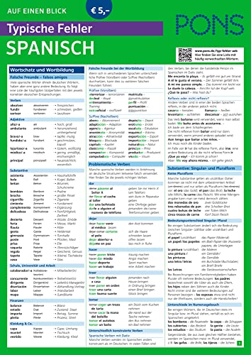 Beispielbild fr PONS Auf einen Blick Typische Fehler Spanisch zum Verkauf von Blackwell's