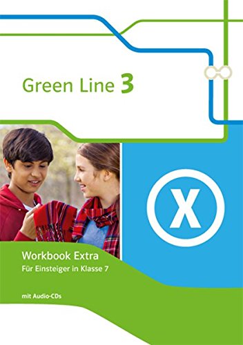 9783128442358: Green Line 3. Workbook Extra mit Audio-CDs fr Einsteiger in Klasse 7