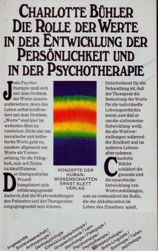 Beispielbild fr Die Rolle der Werte in der Entwicklung der Persnlichkeit und in der Psychotherapie zum Verkauf von medimops