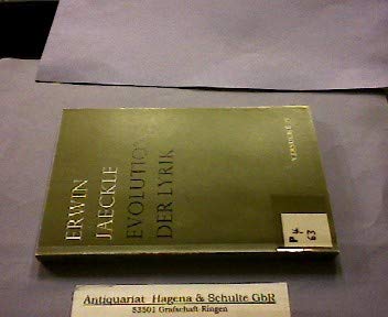 Beispielbild fr Evolution der Lyrik. Reden und Glossen zur Tabulatur zum Verkauf von medimops