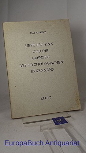 Beispielbild fr ber den Sinn und die Grenzen des psychologischen Erkennens. zum Verkauf von Antiquariat  >Im Autorenregister<