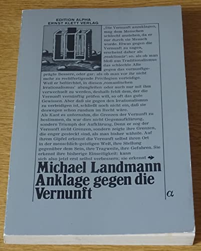 Imagen de archivo de Anklage gegen die Vernunft, a la venta por modernes antiquariat f. wiss. literatur