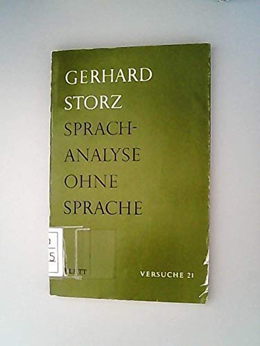 Imagen de archivo de Sprachanalyse ohne Sprache; Bemerkungen zur modernen Linguistik a la venta por Hammer Mountain Book Halls, ABAA