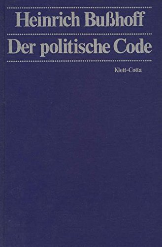 Beispielbild fr Der politische Code, zum Verkauf von modernes antiquariat f. wiss. literatur