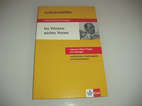 Stock image for Lektrehilfen "Im Westen nichts Neues" -Language: german for sale by GreatBookPrices