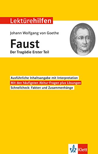 9783129231265: Lektrehilfen Johann Wolfgang von Goethe "Faust - Der Tragdie erster Teil": Interpretationshilfe fr Oberstufe und Abitur