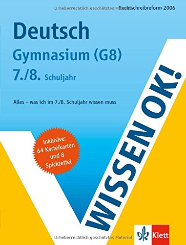 9783129260104: Wissen ok! Deutsch 7/8. Schuljahr Gymnasium (G8)