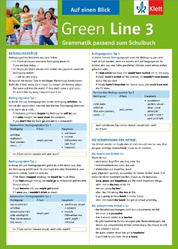 Beispielbild fr Green Line 3 Grammatik passend zum Schulbuch zum Verkauf von medimops