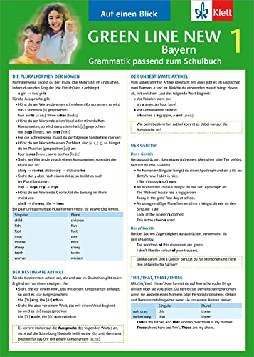 Beispielbild fr Green Line New Bayern 1 Grammatik passend zum Schulbuch zum Verkauf von medimops