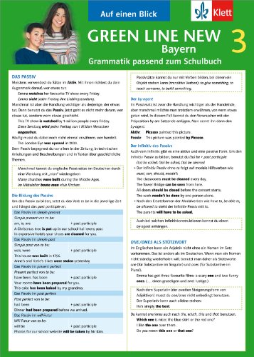 Beispielbild fr Green Line New Bayern 3 - Auf einen Blick: Grammatik passend zum Schulbuch - Klappkarte (6 Seiten) zum Verkauf von medimops