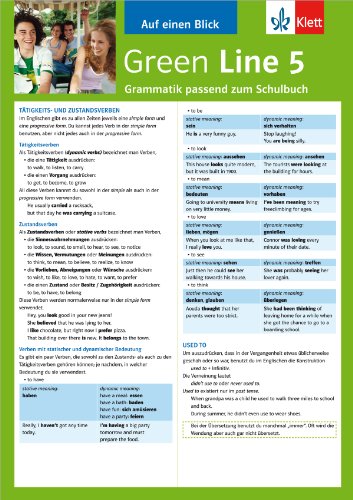 Beispielbild fr Green Line 5: Grammatik passend zum Schulbuch zum Verkauf von medimops