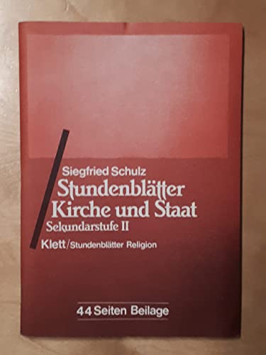 9783129266915: Stundenbltter Kirche und Staat. Sekundarstufe II