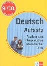 9783129270349: Training Deutsch Aufsatz - Analyse und Interpretation literarischer Texte: 9./10. Schuljahr