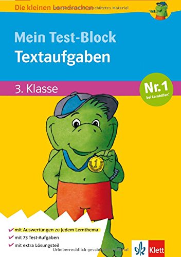 Stock image for Die kleinen Lerndrachen: Mein Test-Block - Textaufgaben 3. Klasse for sale by medimops
