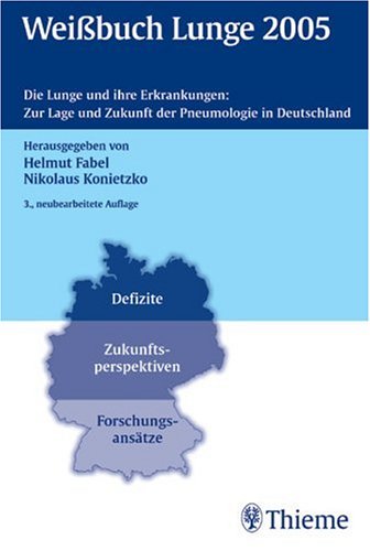 Beispielbild fr Weibuch Lunge 2005 von Nikolaus Konietzko (Autor), Helmut Fabel Pneumologie Lungenerkrankungen Asthma Bronchitis Lungenkrebs Lungenentzndung Lungenversagen Innere Medizin Intensivstation Gastroenterologie Kardiologie Das Buch beschreibt die medizinischen, epidemiologischen und konomischen Aspekte der wichtigsten Lungenerkrankungen. Es stellt zum einen die Situation der Pneumologie in Deutschland bezglich Krankenversorgung, Lehre und Forschung im internationalen Vergleich dar und erklrt zum anderen den Forschungsbedarf auf den verschiedenen Ebenen. Erkrankungen der Atemorgane wie Asthma, Bronchitis, Lungenkrebs und Lungenentzndung zhlen zu den groen Volkskrankheiten10% aller Todesursachen gehen auf ihr Konto, jeder 5. Krebstote stirbt am Lungenkrebs, ein Drittel aller Berufskrankheiten betrifft die Lunge, und 40% aller Patienten auf Intensivstationen sterben an Lungenversagen. Bis zum Jahre 2010 ist bei den Lungenerkrankungen mit einer Steigerung von 25% zu rechnen. Dementsprech zum Verkauf von BUCHSERVICE / ANTIQUARIAT Lars Lutzer