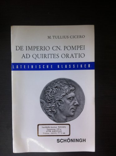9783140107037: De imperio Cn. Pompei (sive de lege Manilia) ad Quirites oratio
