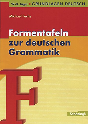 Beispielbild fr W.-D. Jgel Grundlagen Deutsch: Grundlagen Deutsch. Formentafeln zur deutschen Grammatik. RSR 2006: Eine kompakte bersicht zur Laut-, Wort- und Satzlehre zum Verkauf von medimops