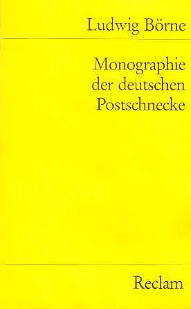 Stock image for MONOGRAPHIE DER DEUTSCHEN POSTSCHNECKE Skizzern Aufstze Reisebilder hrsg. von Jost Hermand. for sale by German Book Center N.A. Inc.