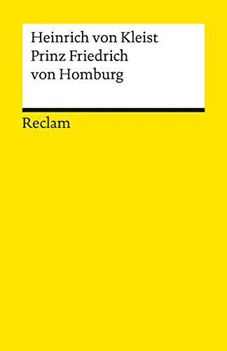 9783150001783: Prinz Friedrich Von Homburg