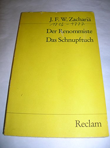 Imagen de archivo de DER RENOMMISTE DAS SCHNUPFTUCH Komische Epen a la venta por German Book Center N.A. Inc.