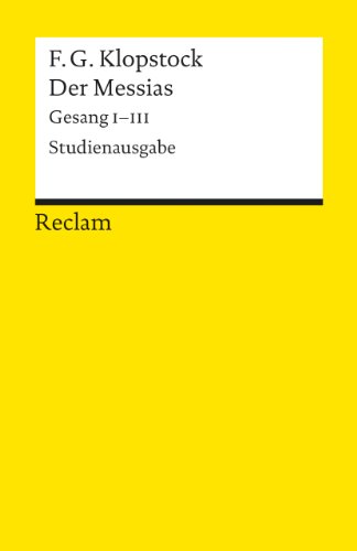 Stock image for DER MESSIAS Gesang I - III. Studienausgabe. for sale by German Book Center N.A. Inc.