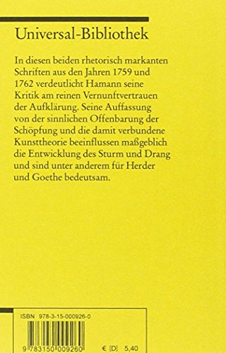 Stock image for Sokratische Denkwrdigkeiten / Aesthetica in nuce. for sale by GF Books, Inc.