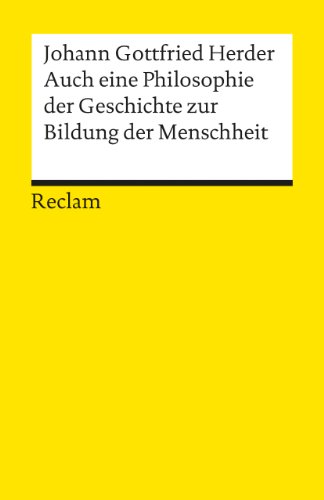 Imagen de archivo de Auch eine Philosophie der Geschichte zur Bildung der Menschheit a la venta por medimops