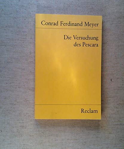 Beispielbild fr DIE VERSUCHUNG DES PESCARA Novelle zum Verkauf von German Book Center N.A. Inc.