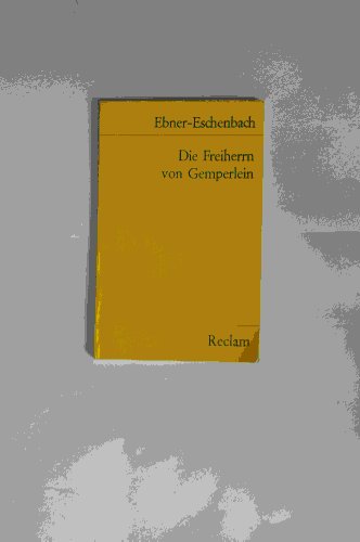 Stock image for DIE FREIHERRN VON GEMPERLEIN for sale by German Book Center N.A. Inc.