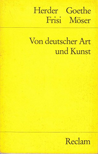 Stock image for Von deutscher Art und Kunst [Sondereinband] von Herder, Johann G; M ser, Justus for sale by Nietzsche-Buchhandlung OHG