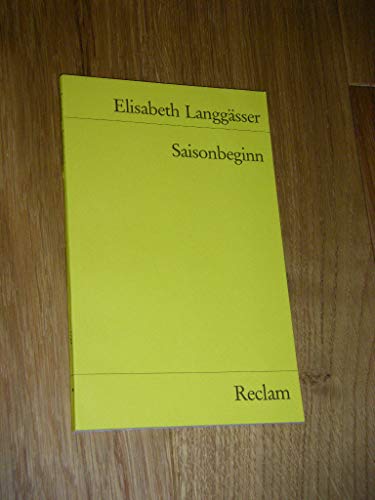 Stock image for SAISONBEGINN Erzhlungen for sale by German Book Center N.A. Inc.