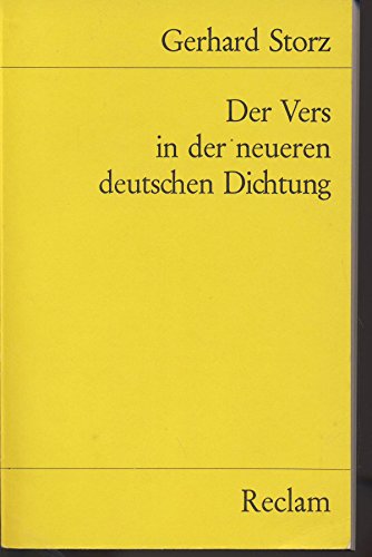 Imagen de archivo de Der Vers in der neueren deutschen Dichtung. a la venta por Versandantiquariat Felix Mcke