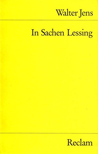 Stock image for IN SACHEN LESSING Vortraege und Essays for sale by German Book Center N.A. Inc.