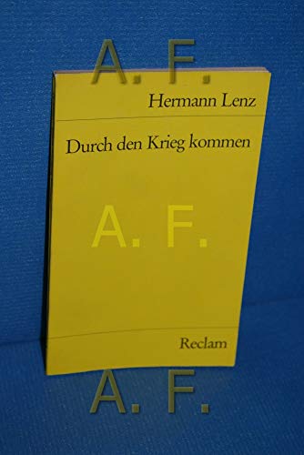 Stock image for DURCH DEN KRIEG KOMMEN for sale by German Book Center N.A. Inc.