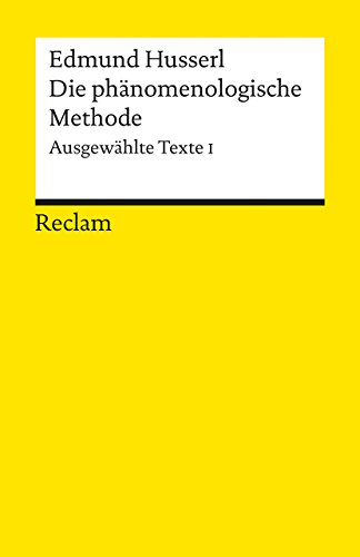 Beispielbild fr Die phnomenologische Methode -Language: german zum Verkauf von GreatBookPrices