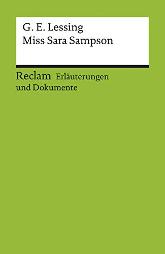 9783150081693: Mi Sara Sampson. Erluterungen und Dokumente.