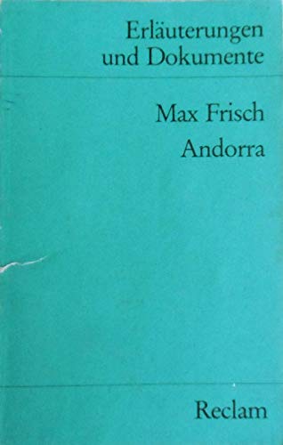 Beispielbild fr MAX FRISCH: ANDORRA (Erluterungen und Dokumente) zum Verkauf von German Book Center N.A. Inc.
